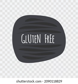 Gluten Free vector icon. Gray isolated sign on transparent background. Illustration symbol for food, product sticker, package, label, diet, design element