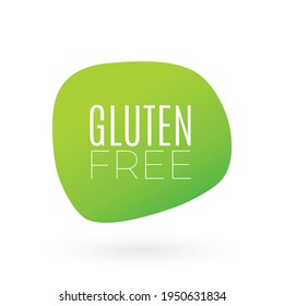 Gluten Free Vector Icon. Green Gradient Isolated Sign. Illustration Symbol For Food, Product Sticker, Package, Label, Special Diet, Design