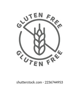 Gluten free vector icon. Ingredients label badge, no gluten.