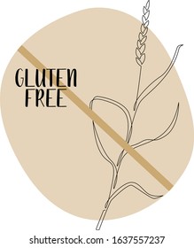 Gluten free vector icon, isolated on white. Perfect for stamp, mark, emblem, packaging design