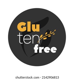 Glutenfreies Vektorsymbol. Alleinkreiszeichen, Symbol für Lebensmittel, Produktaufkleber, Allergie, Ernährung, Design-Element