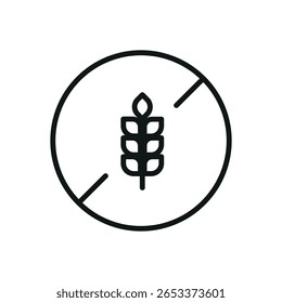 Gluten Free Vector icon isolated on white background