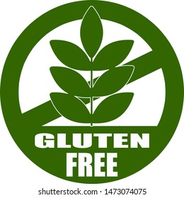 Gluten free vector icon. No wheat symbols template design for gluten free food package or dietetic product nutrition sign