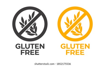 Gluten free vector icon. Set of two gluten free icons isolated on white backgroun