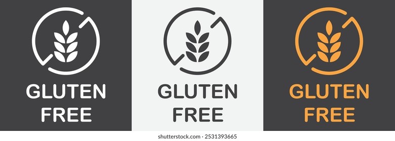 Gluten free vector icons. Isolated symbol