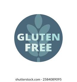 Gluten free vector label. Colorful no gluten icon with wheat.