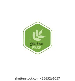 Gluten free vector label isolated on background for cafe menu, restaurant, t shirt, healthy food icon, natural organic nutrition ta, vegan product. 