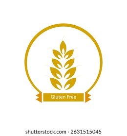 Gluten free vector label isolated whit white background