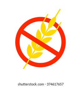 Gluten free vector label sign.
