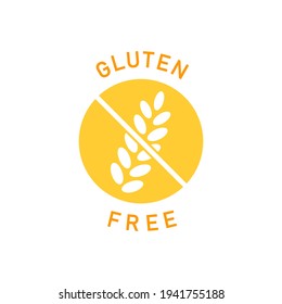 Gluten libre. Plantilla de icono del logotipo del vector.
