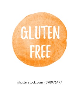 Gluten Free vector on hand drawn watercolor background illustration