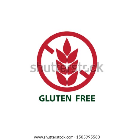 gluten free, vector, red and green, round