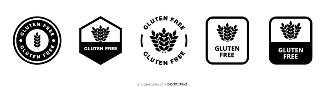 Gluten Free. Vector signs for food packaging labels.