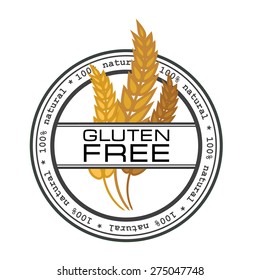 Gluten Free Vector Stamp Emblem Logo Element / Wheat Logo