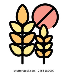 Gluten free wheat icon outline vector. Food grain. Diet organic color flat