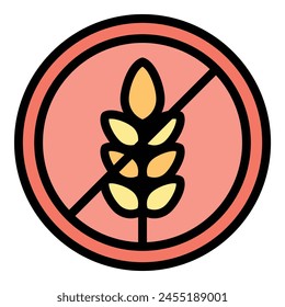 Gluten free wheat plant icon outline vector. Food product. Diet organic color flat