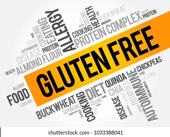 Gluten Free word cloud collage, food concept background