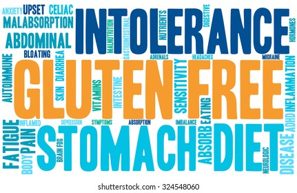 Gluten Free word cloud on a white background. 