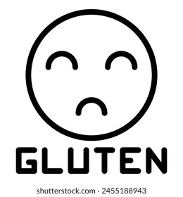 Gluten intolerance emoji icon outline vector. Free food. Milk lactose