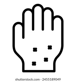 Gluten intolerance hand skin icon outline vector. Food allergy. Organic gmo