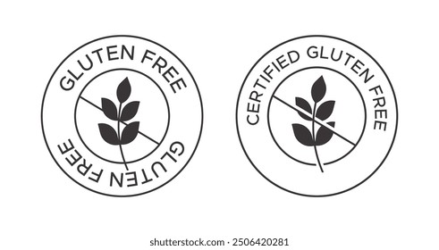 Gluten-Free Logo Vector Icon - Black and White Minimalist Design for Packaging and Labeling - Celiac Friendly Symbol - Food Allergy Awareness Badge