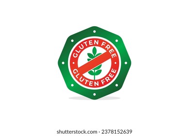 Gluten-free sticker design. No gluten campaign symbol. Badge sign.
