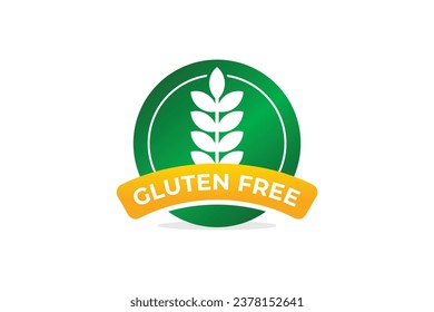 Gluten-free sticker design. No gluten campaign symbol. Badge sign.