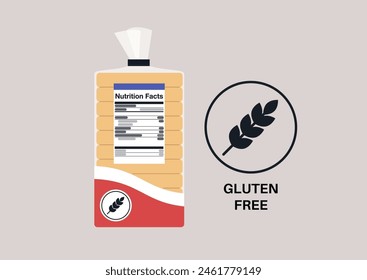 Gluten-Free Toast Bread Packaging with nutrition facts and certified symbol