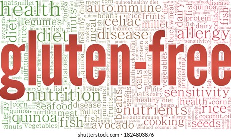 Gluten-free vector illustration word cloud isolated on a white background.