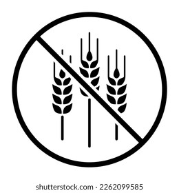 Gluten-free, wheat free icon: food, ingredients and allergens concept