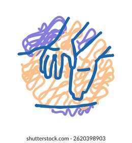 glutes massagem terapia doodle ícone esboço vetor. glutes massagem terapia sinal. ilustração símbolo isolado