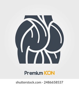 Gluteus maximus icon - minimalist vector illustration