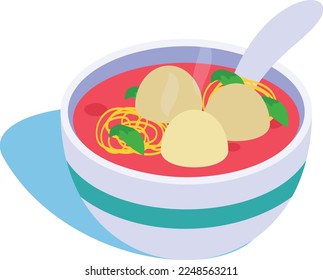 Bolas de arroz glutinosas isométricas Concepto Vector Color Icon Design, Tradicional Chino Culture Symbol, Lunar New Year of the Rabbit 2023 Sign, China Travel Guide Stock ilustración