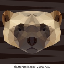 Glutton. Abstract glutton. Polygonal glutton. Geometric glutton. Glutton for card, invitation, poster, banner, placard, book, sketch book, note book.Triangle glutton. Glutton. Nature and wildlife.