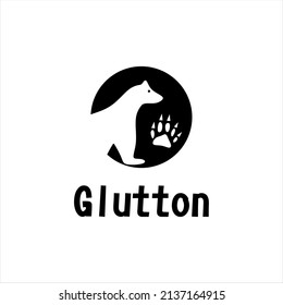 Glutton minimal logo design. Animal gluttony creative symbol