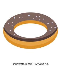 Gluttony chocolate donut icon. Isometric of gluttony chocolate donut vector icon for web design isolated on white background
