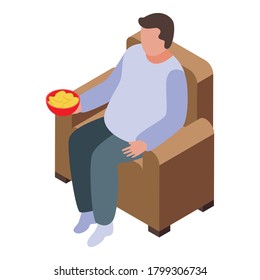 Gluttony cinema chips icon. Isometric of gluttony cinema chips vector icon for web design isolated on white background