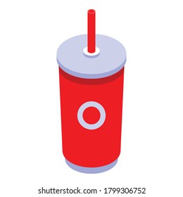 Gluttony cup drink icon. Isometric of gluttony cup drink vector icon for web design isolated on white background