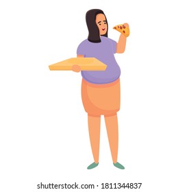 Gluttony pizza icon. Cartoon of gluttony pizza vector icon for web design isolated on white background