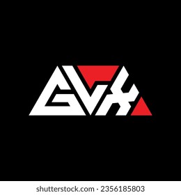 GLX triangle letter logo design with triangle shape. GLX triangle logo design monogram. GLX triangle vector logo template with red color. GLX triangular logo Simple, Elegant, and Luxurious design.