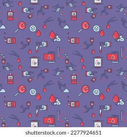 Glycemia vector concept colored seamless pattern or background