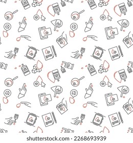 Glycemia vector minimal pattern - Blood Sugar Level seamless background