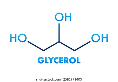 Glycerol Molecular Structure with Hydroxyl Groups forming Sugar Alcohol