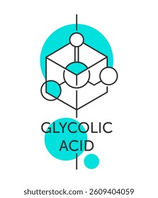 Glycolic acid - emblem or logo template for labeling of skincare products