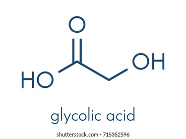 Glycolic acid (hydroacetic acid) molecule. Skeletal formula.