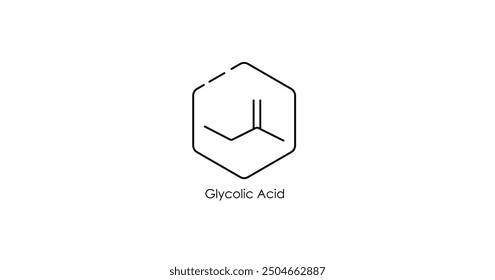 Glykolsäure-Molekül-Vektorgrafik-Symbol