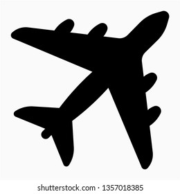 Glyph aircraft vector icon