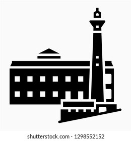 Glyph Alcatraz island vector icon