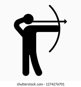 Glyph archery pixel perfect vector icon