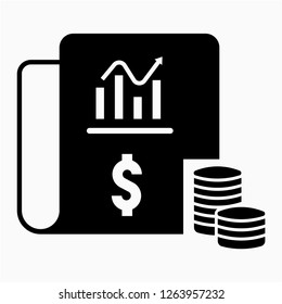Glyph balance sheet pixel perfect vector icon